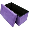 thumbnail image 2 of GGI INTERNATIONAL Sorbus Storage Bench Chest Contemporary Faux Suede (Small, Purple), 2 of 6