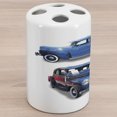 thumbnail image 1 of Vintage Car Ceramic Toothbrush Holder, Picture of Old Antique Cars Historical Automobile Nostalgic in Vintage Style, Decorative Versatile Countertop for Bathroom, 4.5" X 2.7", Blue Red, by Ambesonne, 1 of 4