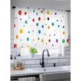 thumbnail image 3 of Sheer Curtains 45 Inches Long, Colorful Polka Dot Light Filtering Window Curtains for Living Room/Bedroom, Rainbow Point Vibrant Rod Pocket Voile Sheer Curtain Drapes, 52"W x 45"L, 2 Panels, 3 of 8