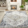 thumbnail image 2 of HOMCOM 8x10 Area Rug, Vintage Machine Washable Rug, Non-Slip Floor Carpet for Living Room, Bedroom, Dining Room, Home Office, Brown and Green, 2 of 9