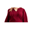 thumbnail image 2 of Style & Co. Womens Puff Sleeve Basic T-Shirt, Red, Plus Size, 0X, 2 of 3
