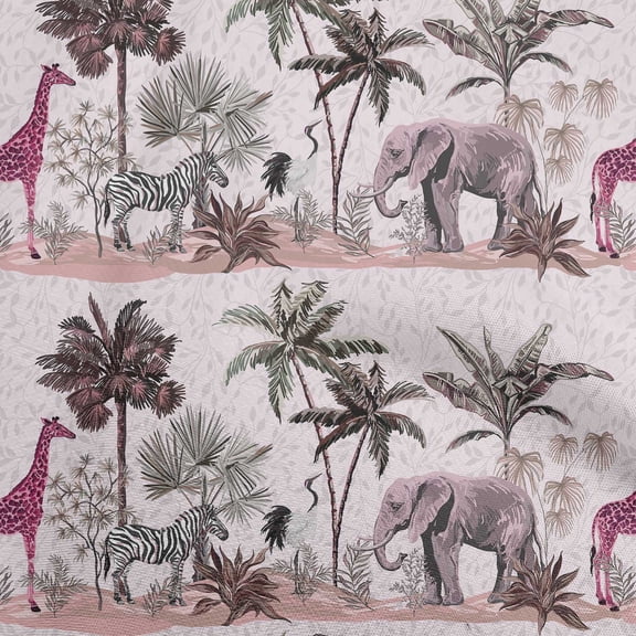 oneOone Cotton Jersey Dark Rose Brown Fabric Tropical Fabric For Sewing Printed Craft Fabric By The Yard 58 Inch Wide