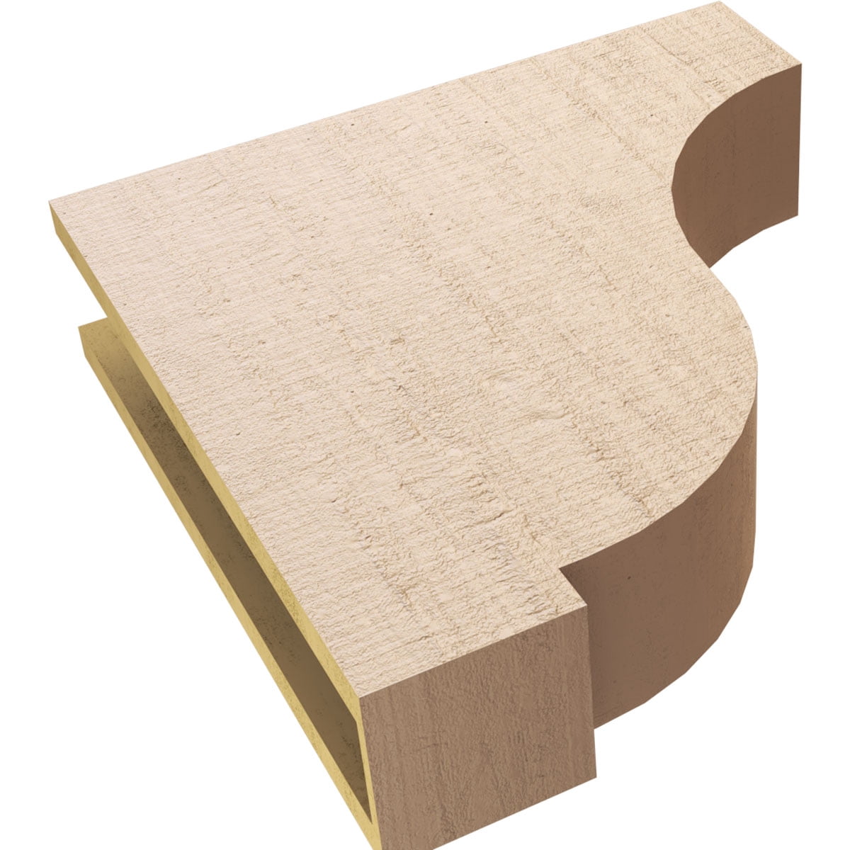 5"W x 20"D x 20"H Thin Van Buren Rough Cedar Woodgrain TimberThane Corbel, Primed Tan