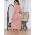 thumbnail image 4 of EKOUAER Womens Robes Lightweight Soft Knit Bathrobe Full Length Sleepwear with Pockets Ladies Loungewear, 4 of 6