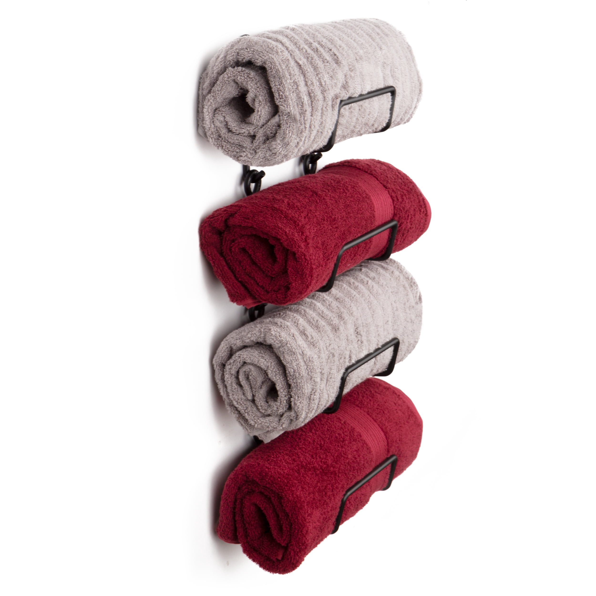 Wallniture Boto Bath Towel Storage Rack with 2 Hooks Stackable Wall ...