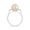 thumbnail image 2 of Angara Golden South Sea Cultured Pearl Ring with Trio Diamonds in 14K White Gold for Women | June Birthstone Jewelry for Her, 2 of 8