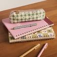 thumbnail image 4 of Papier To Go Floral Check, Zip Around Pencil Case, Green, 4 of 5