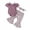 Purple, variant on Suealasg Baby Girls Spring Clothes Short Sleeve Bow Front Romper + Flare Pants + Headband Set 3-piece Newborn Girls Outfits