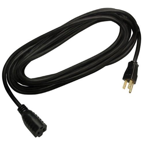 Master Electrician 02306ME 15-Feet Round Vinyl Extension Cord, Black