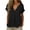 #0078-Black, variant on Linen Shirts for Women V Neck Button Down Short Sleeve Casual Cotton Blend Loose Fit Blouses Lightweight Breathable Soft Comfortable Fashion Tops for Summer