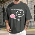 thumbnail image 4 of adaychics Funny Tshirts Men Hey You Dropped This Funny Brain T-Shirt Oversized Cotton Graphic Tees for Classroom Daily Wear, 4 of 6