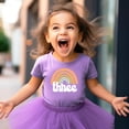 thumbnail image 2 of 3rd Birthday Rainbow Shirt for Little Girls Retro Third Bday Outfit Purple Shirt, 2 of 6
