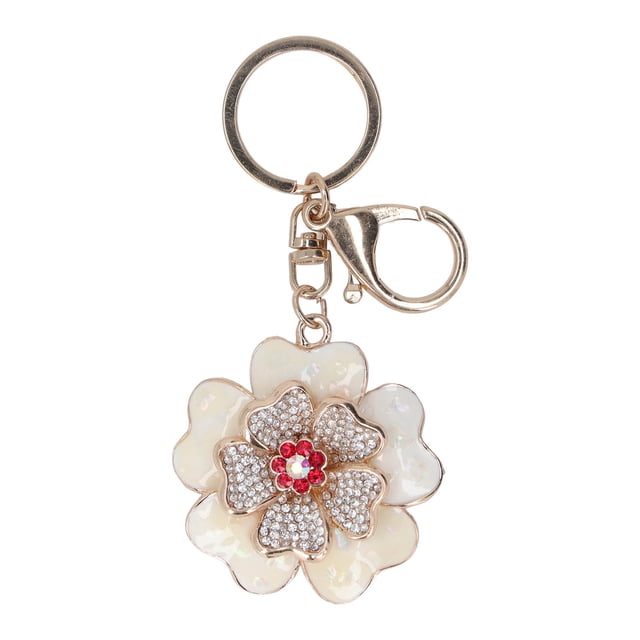 Peony Flower Keychain,Peony Flower Keychain Vivid Flower Keychain Metal Flower Keychain Top of the Line