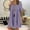 Purple, variant on Ichuanyi Women V-neck Printing Flare Sleeves leisure Time On Vacation Short Sleeves Dress