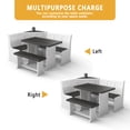 thumbnail image 4 of Meeyar Breakfast Nook Table Set with Power Outlet, Hidden Storage Benches for Kitchen, White, 4 of 9
