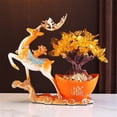 thumbnail image 3 of Árbol de la fortuna con piedras preciosas, adornos de ciervo for atraer la riqueza, decoración Feng Shui for el hogar, 3 of 3