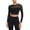 Black, variant on aidice Workout Tops for Women Yoga Round Neck Long Long Sleeve Shirts Mesh Cropped Athletic Gym Tops