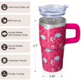thumbnail image 3 of 20OZ Flamingo Lover Tumbler with Handle Insulated Coffee Mug Gifts for Women Perfect for Birthday Christmas Presents Office Work Travel Outdoor Picnics Gatherings, 3 of 6