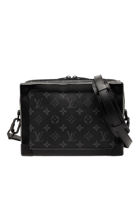 Pre-Owned Louis Vuitton Monogram Eclipse Soft Trunk Crossbody Shoulder Bag M44730 Black Gray...