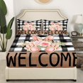 thumbnail image 3 of Erosebridal Rabbit Floral Bed Sheets Set Full Size, Buffalo Geometry Bed Sheets Full, Rustic Farmhouse Sheet Set Full, Lightweight Bedroom Decoration, 4pcs, 3 of 6