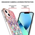 thumbnail image 4 of iPhone 14 Plus Case, Shockproof Soft TPU Backplane Luxury Marble Pattern Wireless Charging Higher Design 360 Degree Protection Luxury Fashion Case for Girls & Women, Colorful Scales, 4 of 6