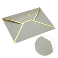 thumbnail image 4 of Uxcell B6 Luxury V Flap Gold Border Invitation Wedding Envelopes, Silver 10 Pack, 4 of 5