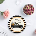 thumbnail image 4 of FMSHPON Halloween Truck with Gnome and Pumpkin Black Stripe Set of 6 Round Coaster for Drinks, Absorbent Ceramic Stone Coasters Cup Mat with Cork Base for Home Kitchen Room Coffee Table Bar Decor, 4 of 6
