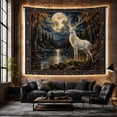 thumbnail image 6 of White Stag in Misty Forest with Glowing Full Moon and Stars, Mystical Fantasy for Wildlife Lovers, Ethereal Nature Wall Art, Housewarming Gift Tapestry Wall Hanging for Bedroom and Living Room, 6 of 7