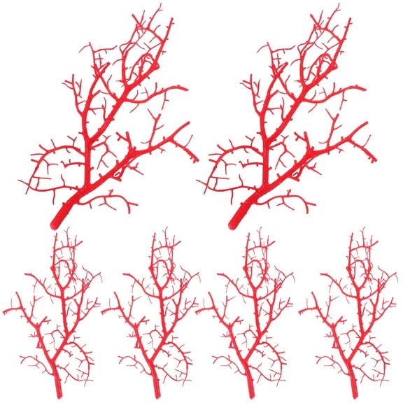 MLINS 6 Pcs Simulated Fake Branches Tree Artificial Plants Faux Red