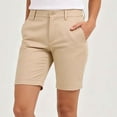 thumbnail image 6 of Bermuda Golf Shorts For Women Quick Dry Active Shorts Knee Length High Waisted Elastic Short Pant Baggy Relaxed Fit Lounge Breathable Sweat-Pant - (Mid-Thigh Length Style), 6 of 7