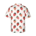 thumbnail image 3 of Daiia Hand Drawn Strawberry Hawaiian Shirt for Men Gentle Cotton Regular Short Sleeve Casual-Small, 3 of 9