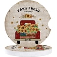 thumbnail image 1 of ZHANZZK Vintage Truck with Sunflowers Old Newspaper Set of 6 Car Coaster for Drinks, Absorbent Ceramic Stone Coasters Cup Mat with Cork Base for Home Kitchen Room Coffee Table Bar Decor, 1 of 5
