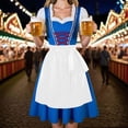 thumbnail image 5 of JOANKDMI Women Classic Fairy Tale Peasant Costume Vintage Dress with Waist Tie Apron for Themed School Event Halloween Carnival Party Dress Up Apparel, 5 of 6