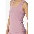 thumbnail image 5 of TheMogan Women's Basic Scoop Neck Racerback Stretch Cotton Tank Top Sleeveless Sporty Tee Light Rose 1X, 5 of 7