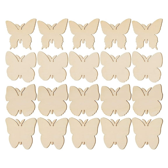 20Pcs Wooden Slices Unfinished Painting Platform Simple DIY Crafts (Wood Color)