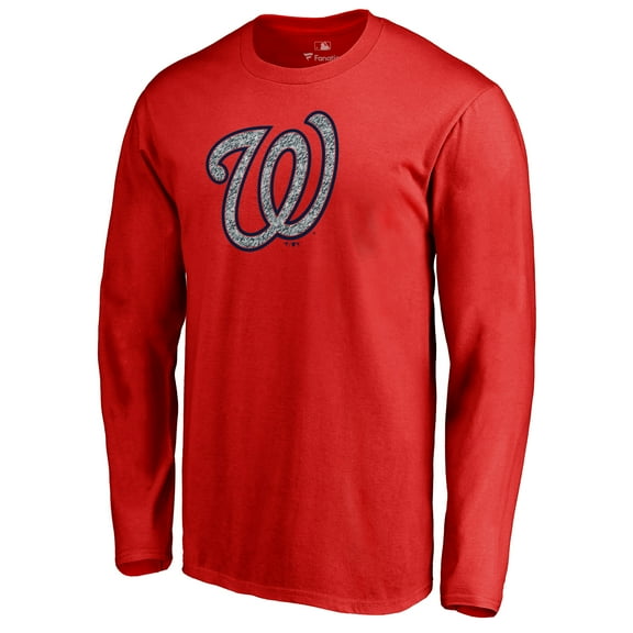 Men's Red Washington Nationals Static Logo Long Sleeve T-Shirt