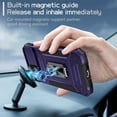 thumbnail image 4 of SaniMore for iPhone 12 Stand Case, Slide Camera Cover 360 Degree Rotating Kickstand Magnetic Car Mount Hybird Tri-layer Rugged Shell Military-grade Shockproof Anti-drop Cover, Purple, 4 of 10