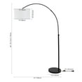 thumbnail image 3 of JONATHAN Y Collier 70" Industrial Vintage Head-and-Height-Adjustable Iron LED Arc Floor Lamp with Smart Bulb, Black, 3 of 7