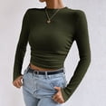 thumbnail image 4 of Tshirts Shirts for Women Long Sleeve Crew Neck Slim Fit Basic Tops Going Out Fall Fashion Shirts for Women Trendy Size XL, 4 of 7