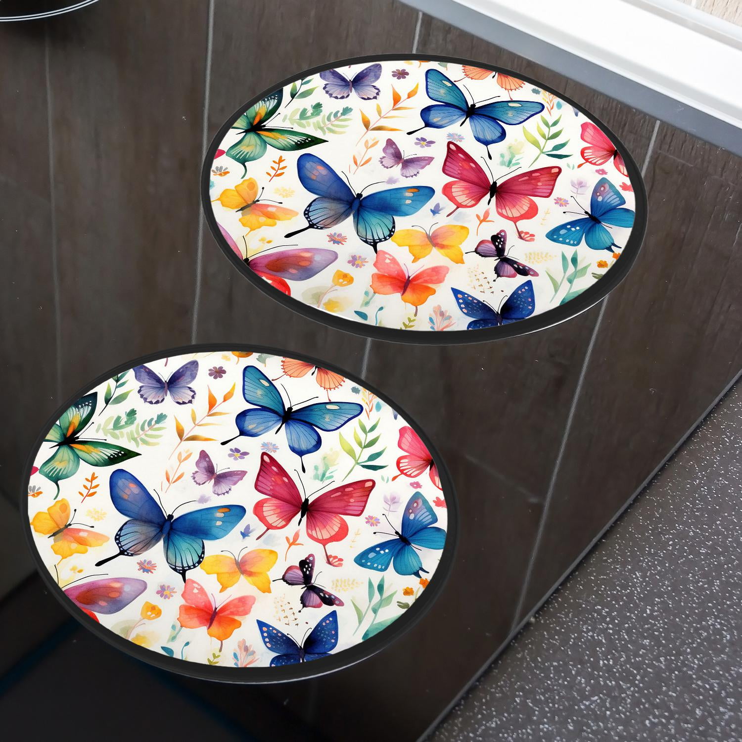 Stove Burner Covers 4 Pcs for Home Decor Cooktop Decorative ,Butterfly Pattern lovely, Round Electric Stove Burner Covers 8Inch And 10Inch
