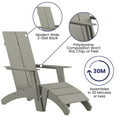 thumbnail image 4 of Emma + Oliver Indoor/Outdoor Modern 2-Slat Adirondack Style Chair and Footrest in Gray, 4 of 11