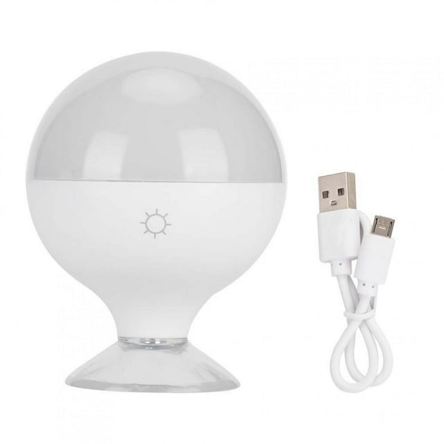 Bombilla LED de maquillaje con colores de luz ajustables, recargable, tipo succión, blanca