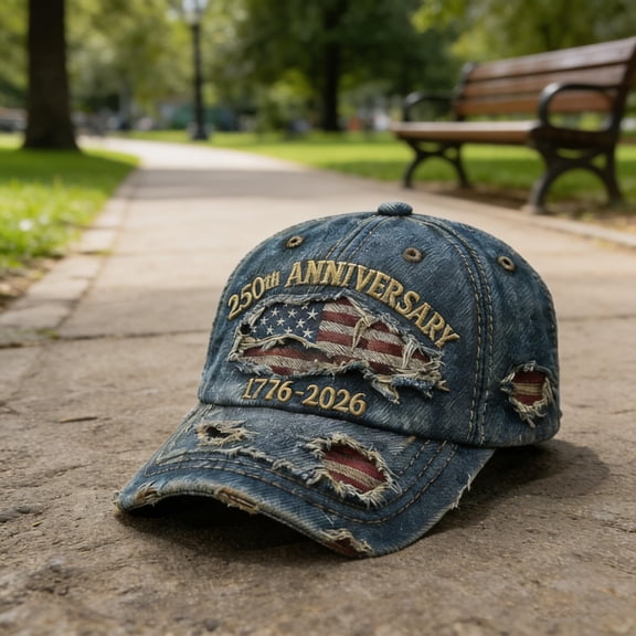 US 250th Anniversary Celebration Casual Hat, Cool Washed Distressed Adjustable 1776-2026 Patriotic Baseball Cap for Men Women
