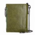 thumbnail image 3 of Vintage Small Women's wallet RFID Blocking Chain ladies purse leather (brown), 3 of 7