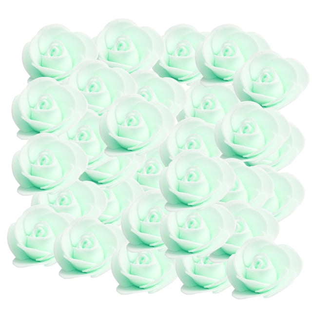 100pcs 3.5cm Flores artificiales de rosas de Espuma floral para decoración Verde Sunnimix Cabeza de flor