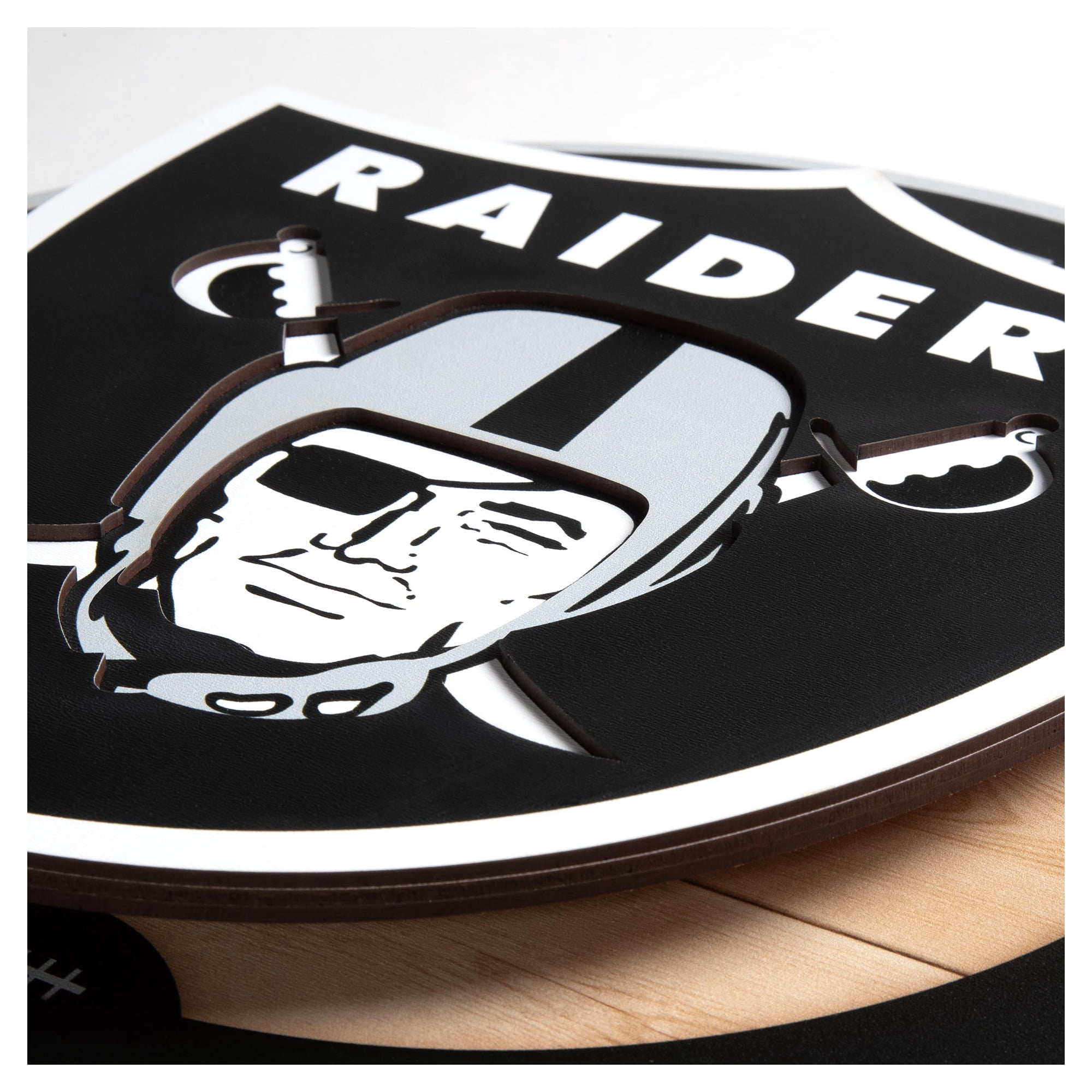 IDNA Las Vegas Raiders 15" x 15" 3DX Logo Circle Backer Wall Art