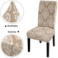 thumbnail image 4 of Baroque White and Beige Floral Ornament Graphic Damask Flower Ornament Chair Cover Removable Set of 4 Decorative Seat Slipcovers for Dining Room, 4 of 5