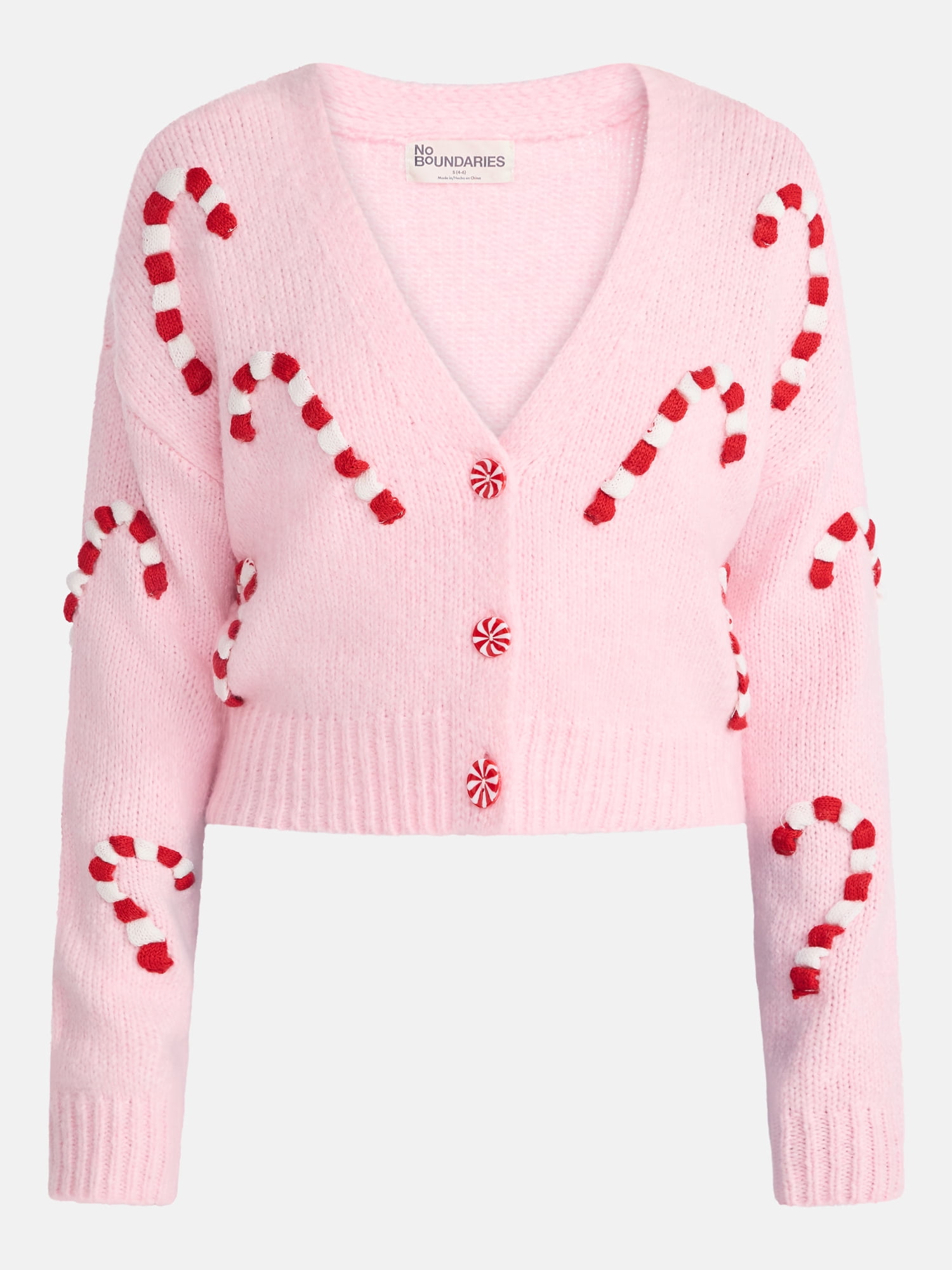 No Boundaries Embroidered Christmas Cardigan, Women's & Women's Plus