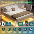 thumbnail image 2 of Mabor Floating Bed Frame King Size Metal Platform Bed with LED Lights for Bedroom, No Box Spring Needed, White, 2 of 8