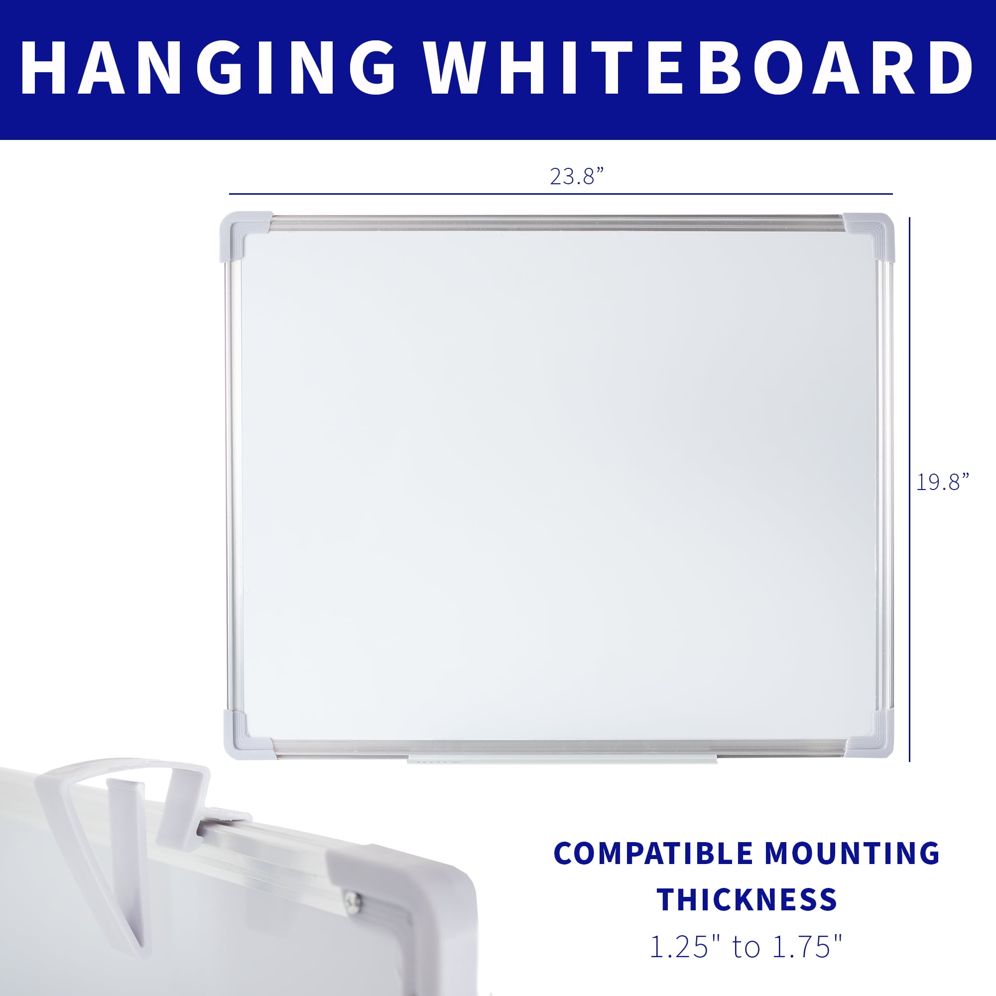 VIVO Hanging Dry Erase Board, 24" x 20" Hook-on Door, Cubicle Whiteboard